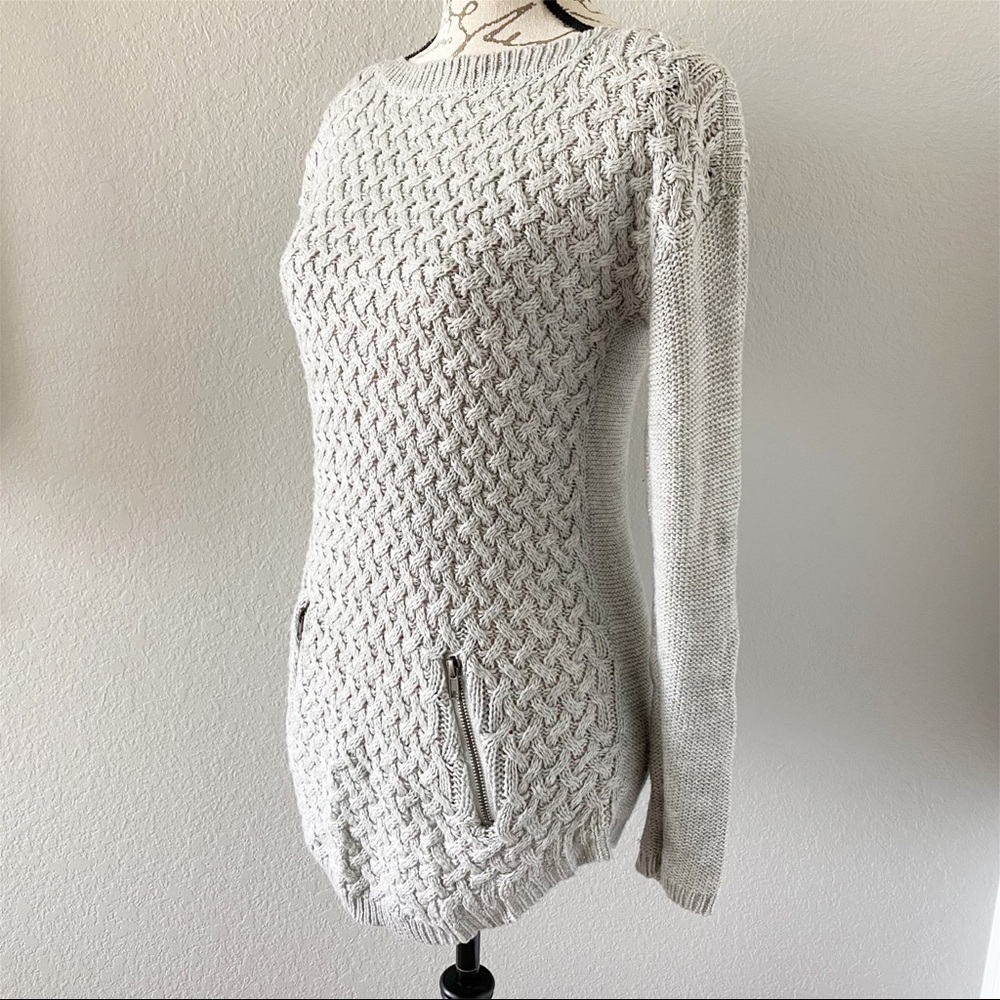 Love Always Cable Knit Sweater Gray Size Medium
